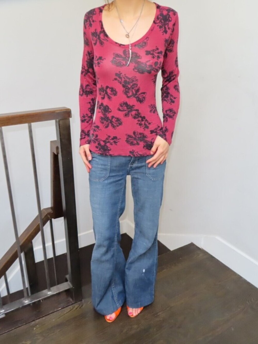 Women's Black and Pink Shirt